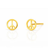 TAI JEWELRY Earrings GOLD Peace Sign Studs