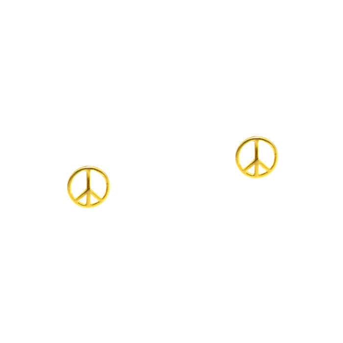 TAI JEWELRY Earrings GOLD Peace Sign Studs