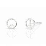 TAI JEWELRY Earrings SILVER Peace Sign Studs
