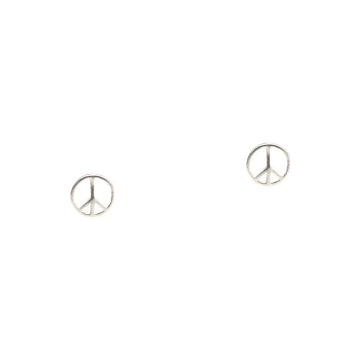 TAI JEWELRY Earrings SILVER Peace Sign Studs