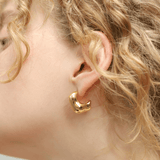 TAI JEWELRY Earrings Pear Shaped Gold Huggie