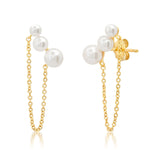 TAI JEWELRY Earrings Pearl and Chain Studs