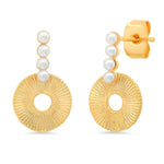 TAI JEWELRY Earrings Pearl Drop Sunburst Earrings