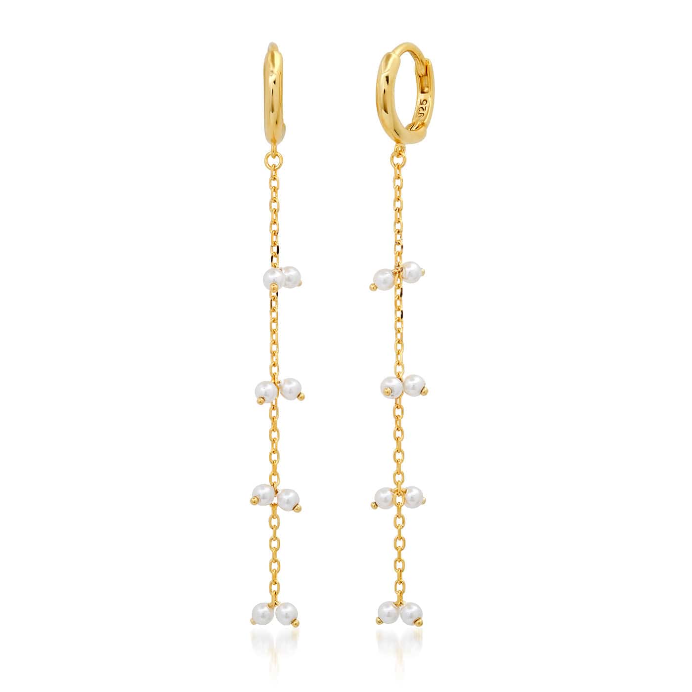 TAI JEWELRY Earrings Pearl Waterfall Huggie Earrings