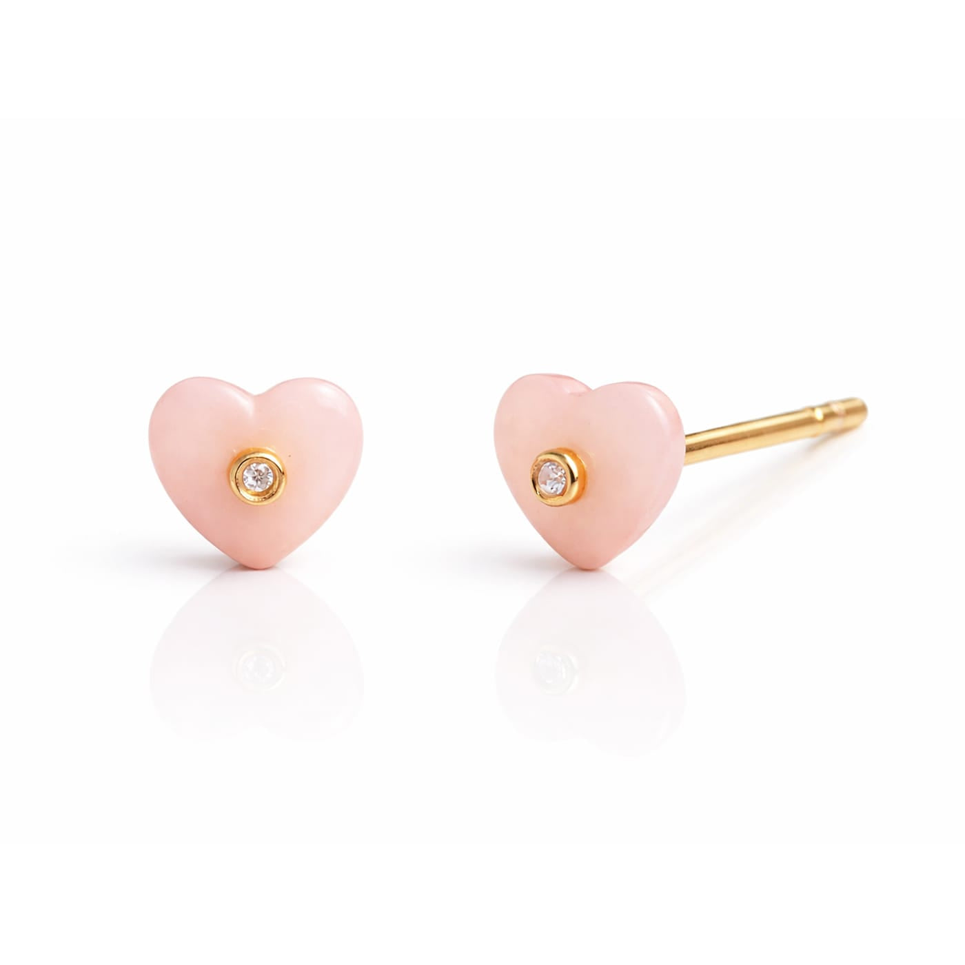 TAI JEWELRY Earrings Pink Heart Studs