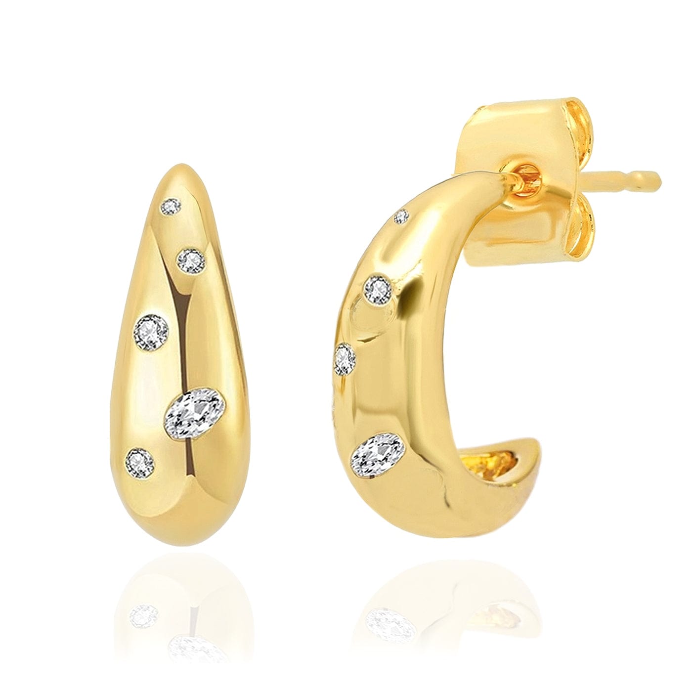 TAI JEWELRY Earrings Polished Teardrop CZ Earrings