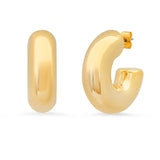 TAI JEWELRY Earrings Puffy Small Gold Hoops