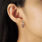 TAI JEWELRY Earrings Purple Glass Ear Jacket