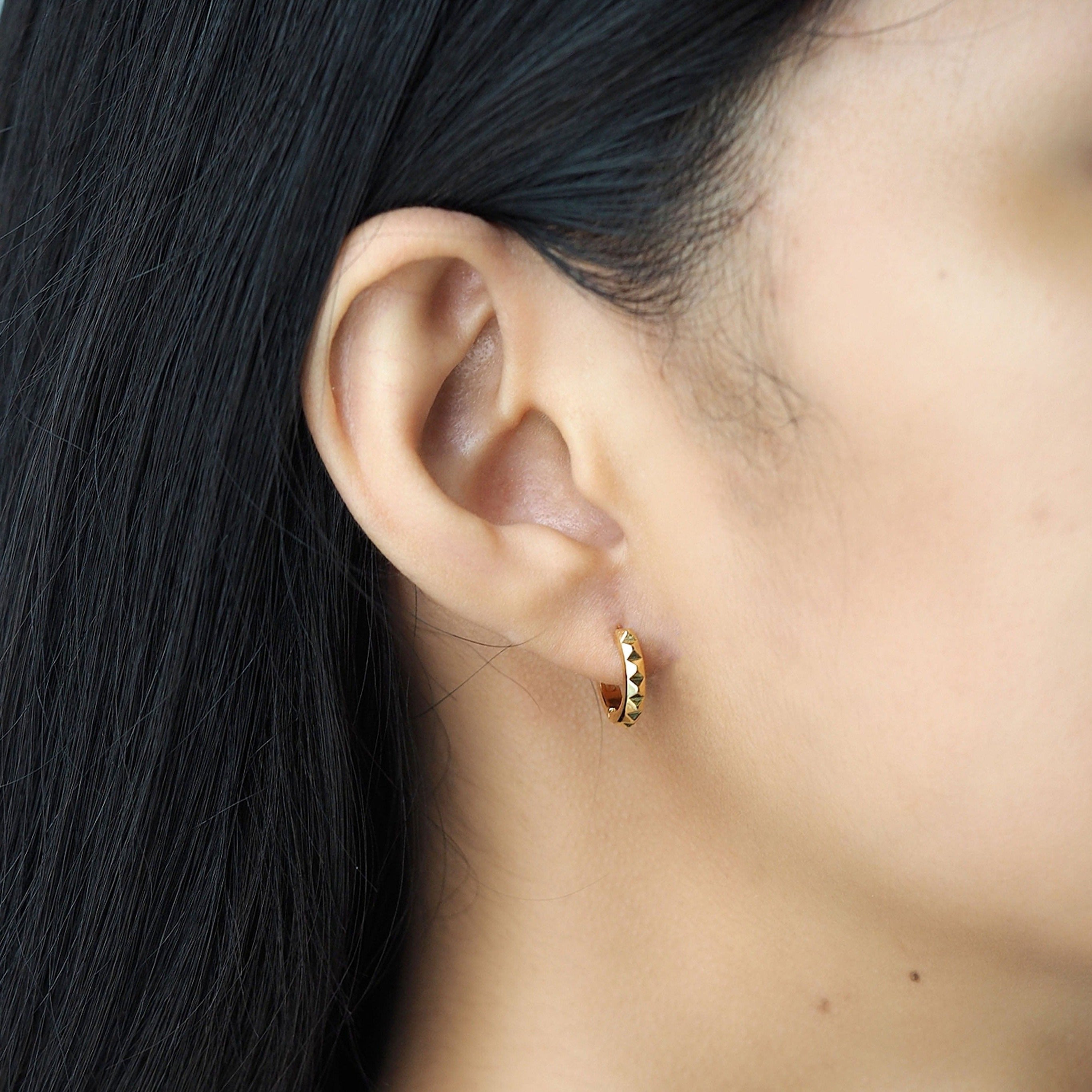 TAI JEWELRY Earrings Pyramid Huggies