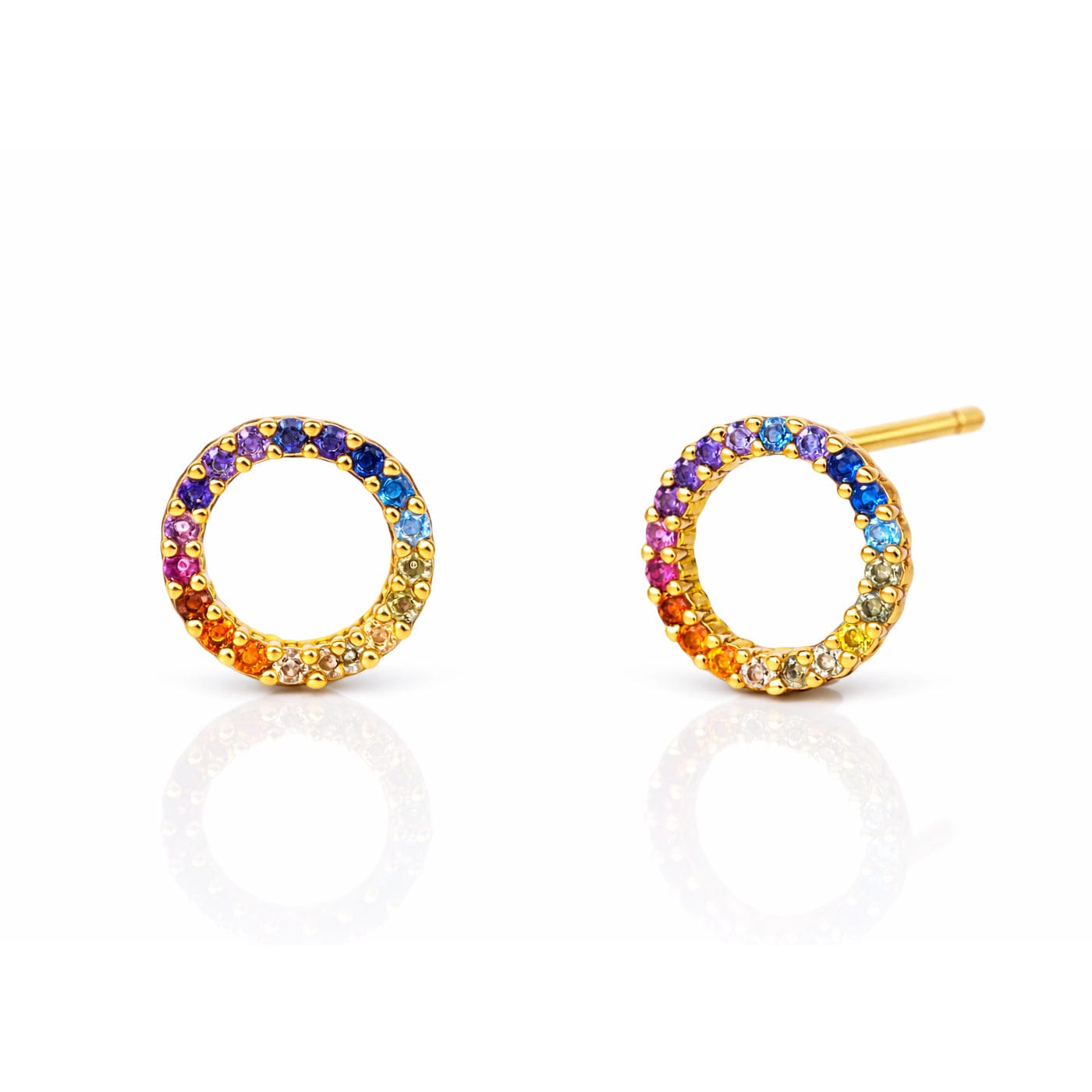TAI JEWELRY Earrings Rainbow Circle Studs