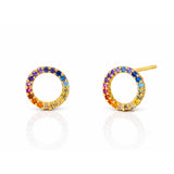 TAI JEWELRY Earrings Rainbow Circle Studs