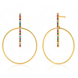 TAI JEWELRY Earrings Rainbow Gemstone Hoop Earrings