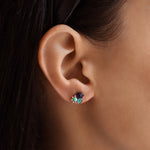 TAI JEWELRY Earrings Rock Crystal Cluster Stud With Delicate CZ Accents