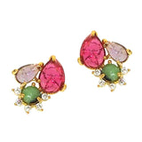 TAI JEWELRY Earrings G/Lilac Rock Crystal Cluster Stud With Delicate CZ Accents