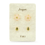 TAI JEWELRY Earrings August Rose Quartz Birthstone Earring Set