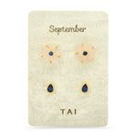 TAI JEWELRY Earrings September Rose Quartz Birthstone Earring Set