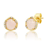 TAI JEWELRY | Rose Quartz Halo Stud Earrings | Earrings |