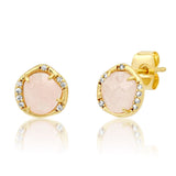 TAI JEWELRY | Rose Quartz Halo Stud Earrings | Earrings |