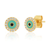 TAI JEWELRY Earrings Turquoise Round Eye Stud Earrings