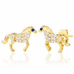 TAI JEWELRY Earrings Sapphire Horse Stud Earrings