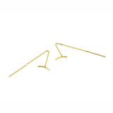 TAI JEWELRY Earrings Gold Simple Curved Bar Threader Earrings