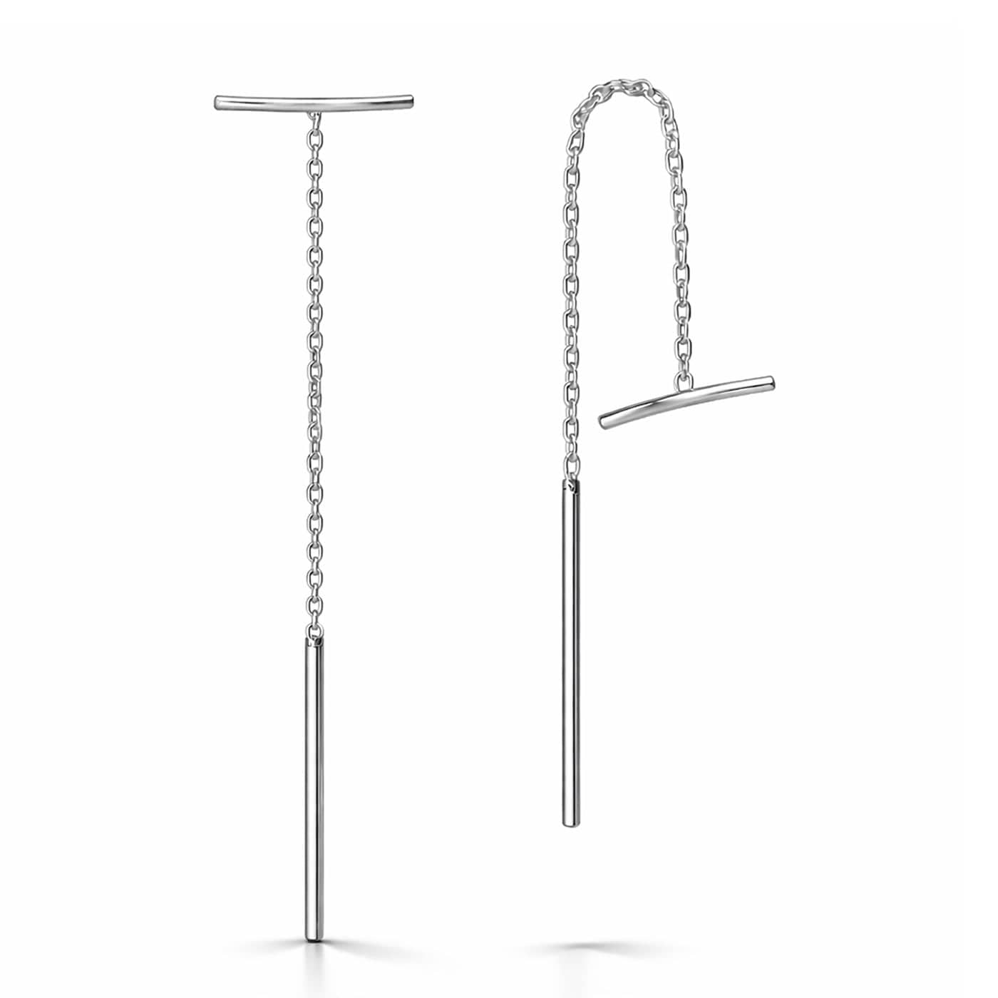 TAI JEWELRY | Simple Curved Bar Threader Earrings | Earrings |