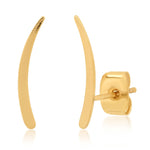 TAI JEWELRY Earrings Simple Gold Curved Bar Crawler Studs