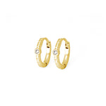 TAI JEWELRY Earrings GOLD Single Cubic Zirconia Huggie Earrings