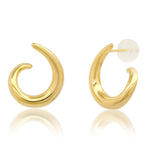TAI JEWELRY Earrings Sleek Gold Front To Back Hoop
