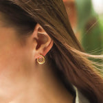 TAI JEWELRY Earrings Sleek Gold Front To Back Hoop
