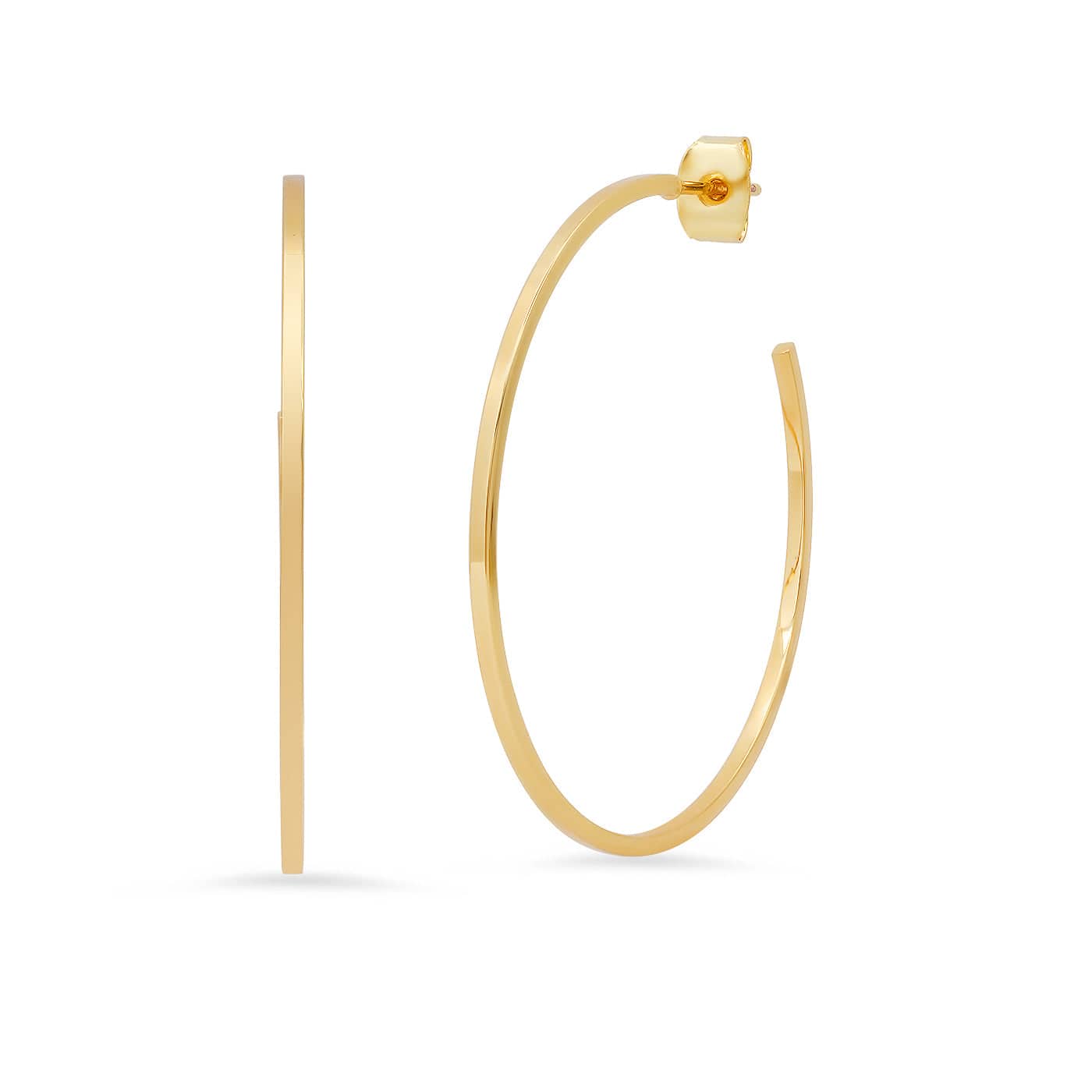 TAI JEWELRY Earrings Sleek Large Gold Hoop