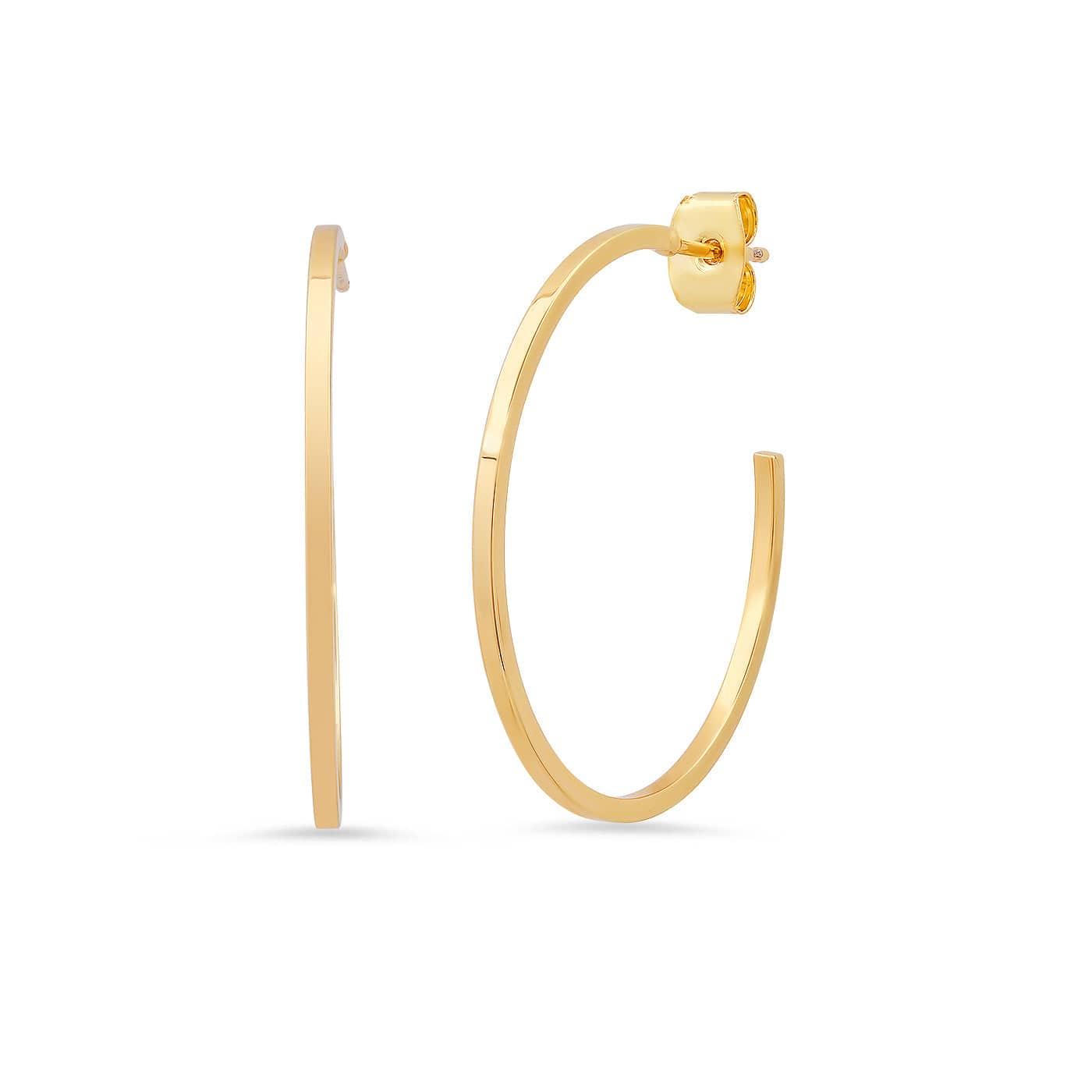 TAI JEWELRY Earrings Sleek Medium Gold Hoop