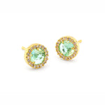 TAI JEWELRY Earrings GOLD/BLUE ZIRCON Small Pavé Glass Earrings