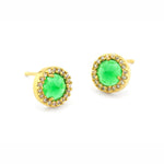 TAI JEWELRY Earrings GOLD/CHRYSTOPHASE Small Pavé Glass Earrings
