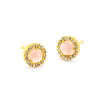 TAI JEWELRY Earrings GOLD/ICE PINK Small Pavé Glass Earrings