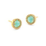TAI JEWELRY Earrings GOLD/MINT Small Pavé Glass Earrings