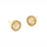 TAI JEWELRY Earrings GOLD/MOONSTONE Small Pavé Glass Earrings