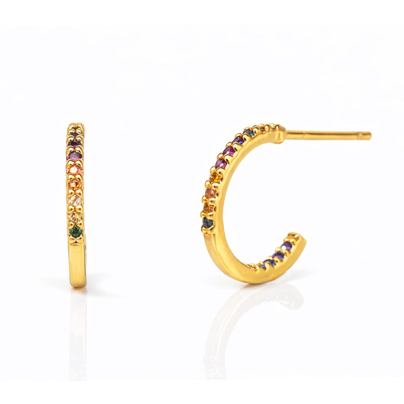 TAI JEWELRY Earrings Small Rainbow Huggie