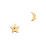 TAI JEWELRY Earrings Star And Moon Studs
