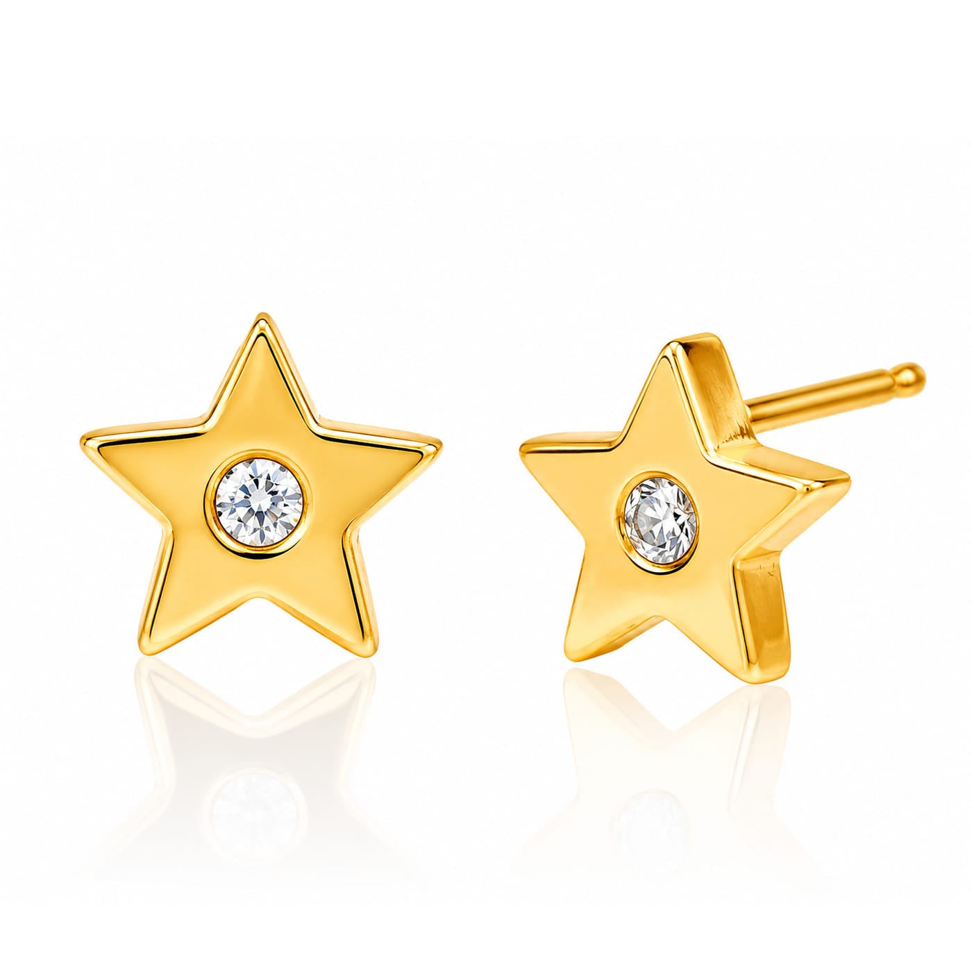 TAI JEWELRY Earrings Star Studs with CZ Accent
