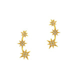 TAI JEWELRY Earrings Gold/Clear Starburst Crawler