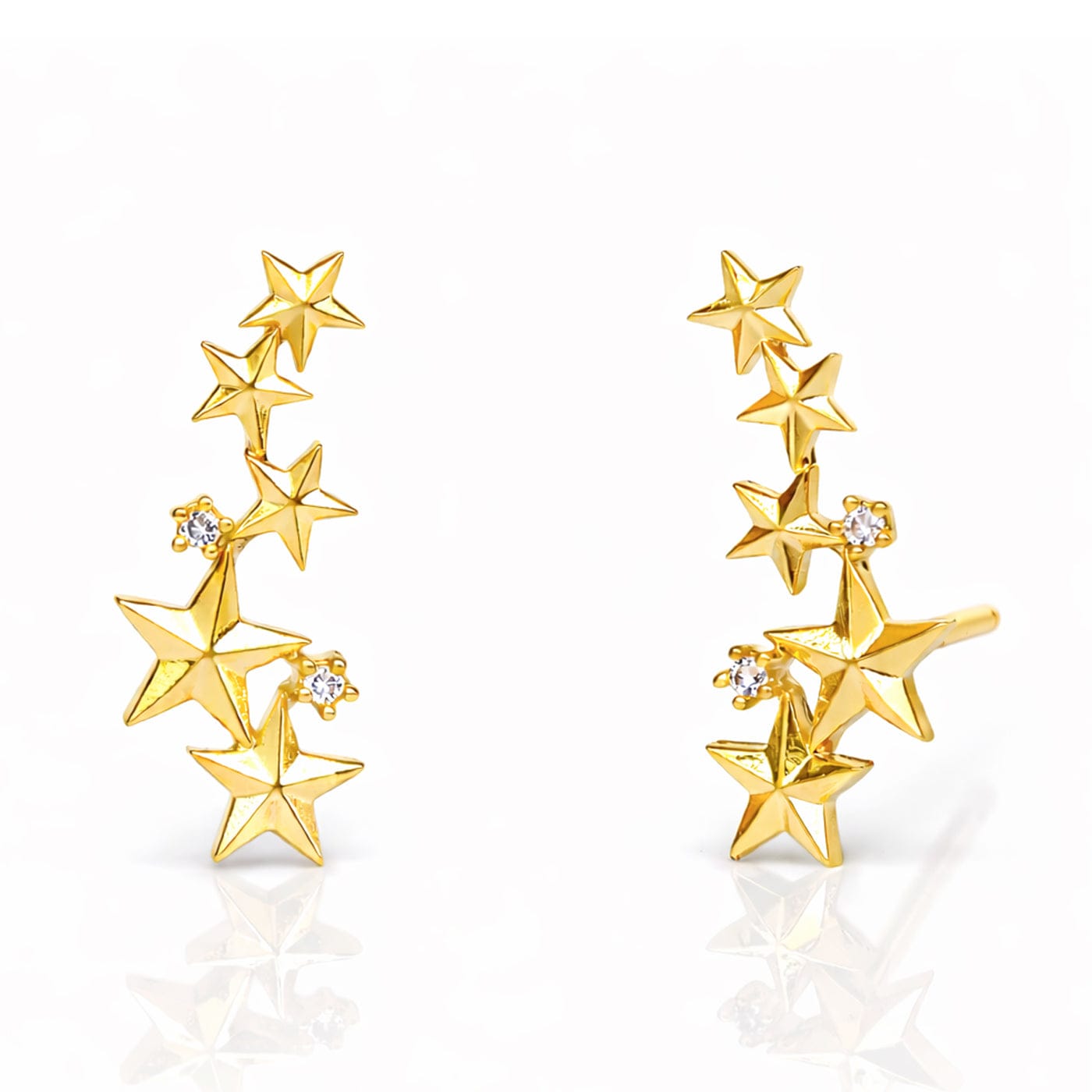 TAI JEWELRY Earrings Gold Stars Aligned Earrings