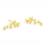 TAI JEWELRY Earrings Gold Stars Aligned Earrings