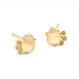 TAI JEWELRY Earrings CAT'S EYE Stone And Bezel Set Cz Post Earring