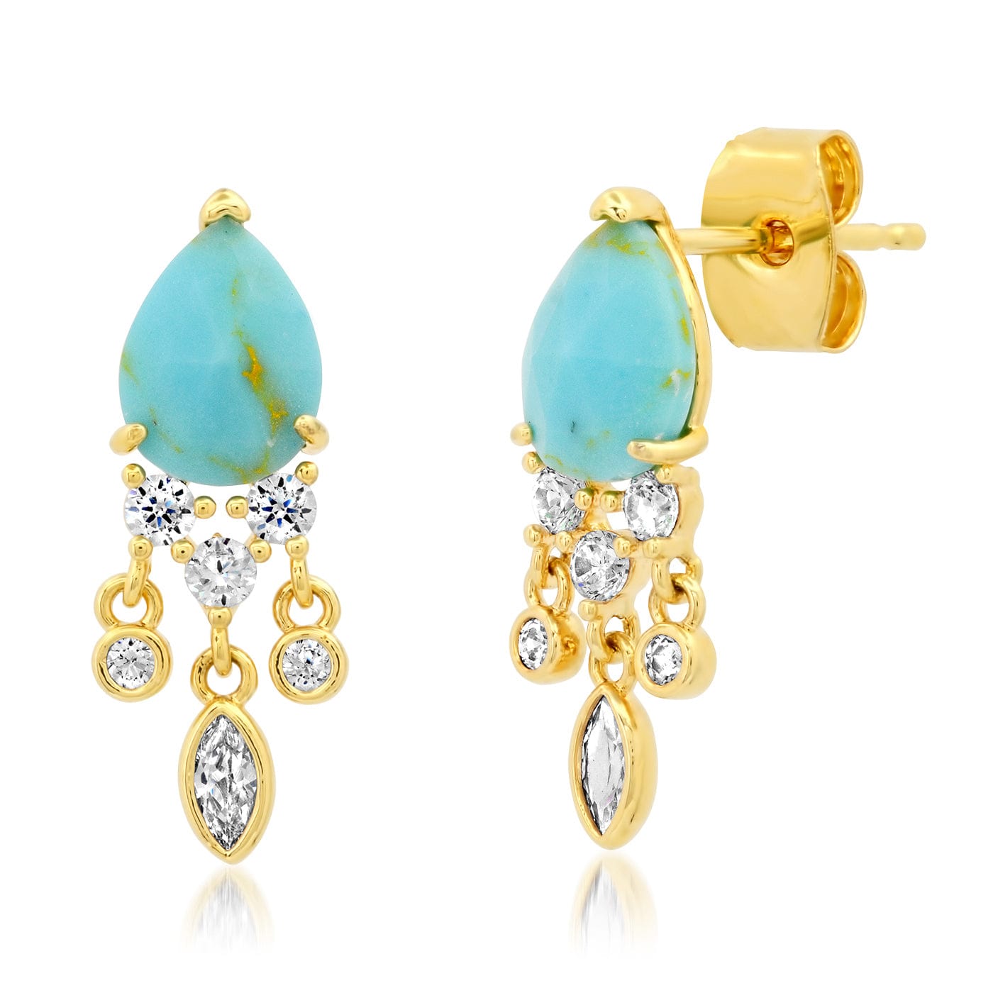 TAI JEWELRY Earrings TURQUOISE Stone Drop Chandelier Earrings