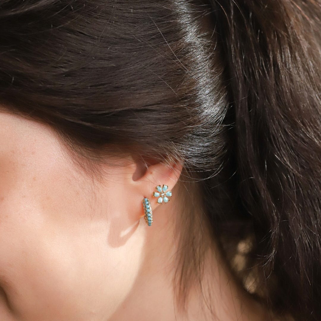 TAI JEWELRY Earrings Stone Petal Flower Post