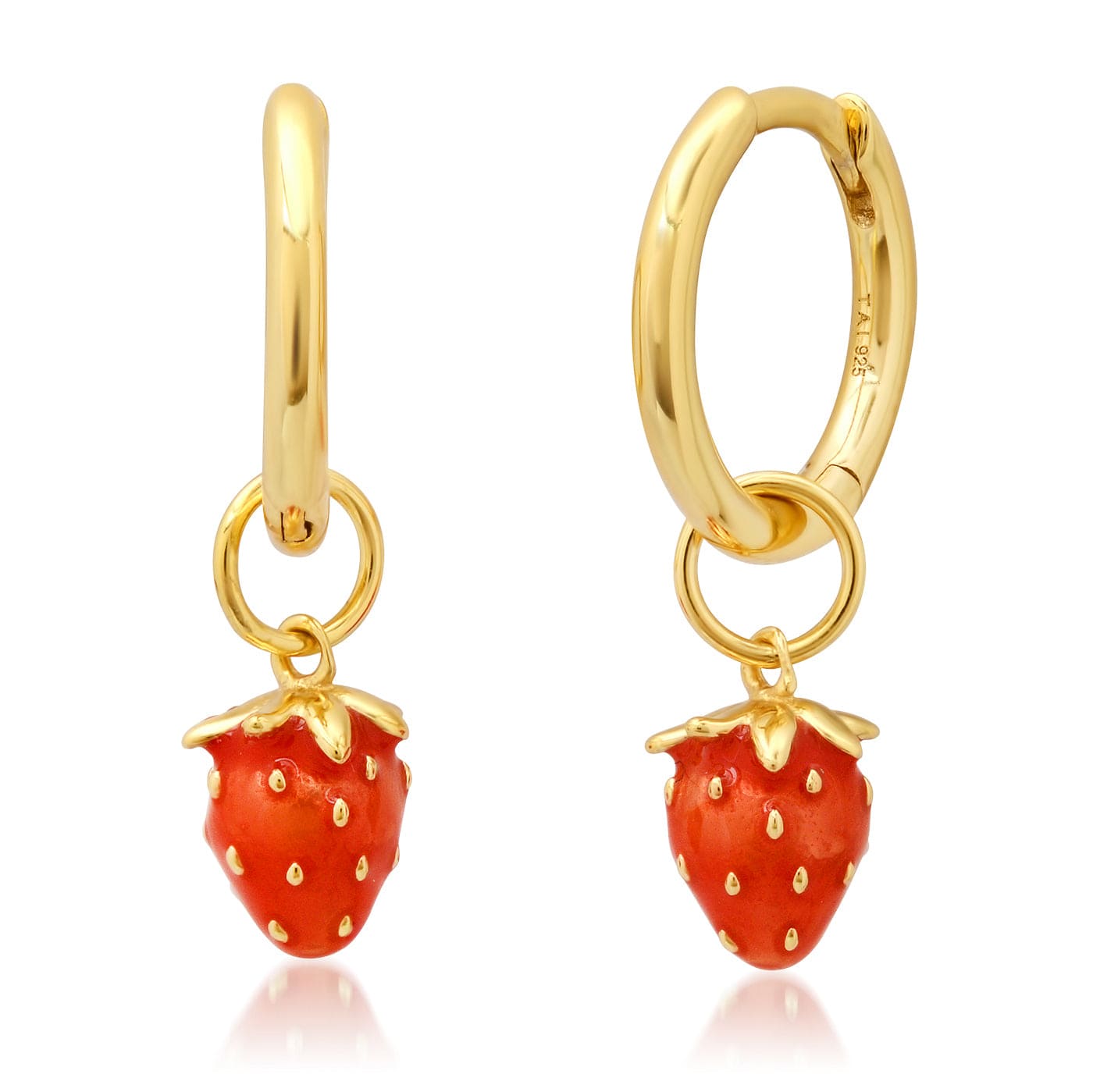 TAI JEWELRY Earrings Strawberry Charm Huggies