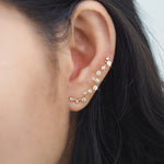 TAI JEWELRY Earrings String Of CZ's Ear Crawler Cuff