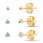 TAI JEWELRY Earrings Blue Stud Set Of Three