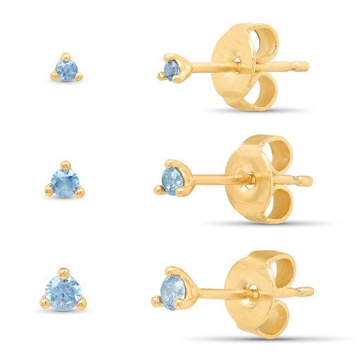 TAI JEWELRY Earrings Blue Stud Set Of Three
